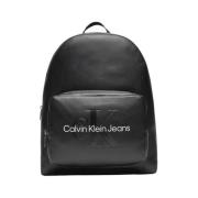 Calvin Klein Jeans Skulpterad Campus Ryggsäck med Fickor Black, Dam