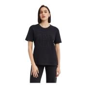 Jean Paul Gaultier Svart Logotyp Präglad Oversized T-shirt Black, Dam