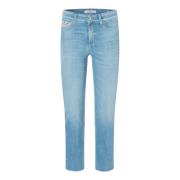 Cambio Korta Piper Jeans i Olika Färger Blue, Dam