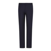 Emporio Armani Chino Style Byxor med Logo Plaque Blue, Herr