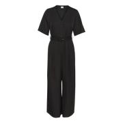 Kaffe Svart Djup Jumpsuit Byxor Stilfull Black, Dam