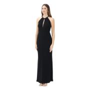 Max Mara Elegant Svart Lång Klänning Black, Dam