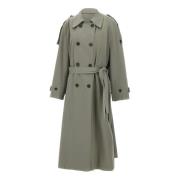 LOW CLASSIC Khakigrön Trenchcoat med Bältesväska Green, Dam