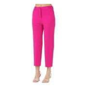 ViCOLO Fuchsia Elegant Straight-Cut High-Waist Trousers Pink, Dam