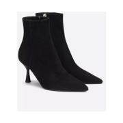 AGL Svarta Mocka Ankelboots med Klack Black, Dam