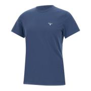 Barbour Tartan Sports T-shirt med Logobroderi Blue, Herr