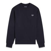 Fred Perry Blå Crew Neck Sweatshirt Blue, Herr