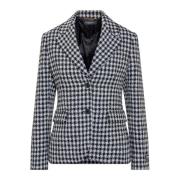 Versace Pied de Poule Blazers med Två Knappar Black, Dam