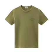 Woolrich Färgad logotyp T-shirt Green, Herr