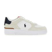 Polo Ralph Lauren Vita Läder Sneakers Master Court Stil White, Herr