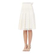 Max Mara Elegant Ivory Blonde Midi Kjol Beige, Dam