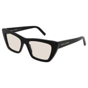 Saint Laurent Svart/Ljusgul Solglasögon SL 276 Mica Black, Dam