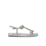 ALMA EN PENA Rhinestone pärla sandal Gray, Dam