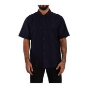 Dolce & Gabbana Elegant Marinblå Button-Down Fritidsskjorta Blue, Herr