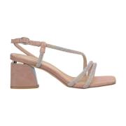 ALMA EN PENA Fyrkantig klackrem sandal Pink, Dam