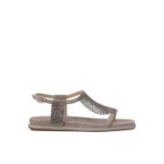 ALMA EN PENA Platt sandal strassnät Brown, Dam