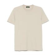 Zanone Klassisk T-shirt Beige, Herr