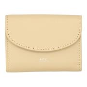 A.P.C. Läderkorthållare med tryckknappstängning Beige, Dam