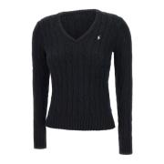 Polo Ralph Lauren Svart Klassisk Pima Bomull Pullover Tröja Black, Dam