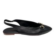 Carmela Läder Ballerina Flats med Tillbehör Black, Dam