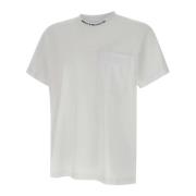 Versace Jeans Couture Vit Bomull T-shirt med Logoficka White, Herr