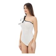 Elisabetta Franchi Vit enaxlad body med rosett White, Dam