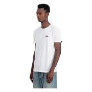 Alpha Industries Bomull T-shirt Signatur Puff Print White, Herr