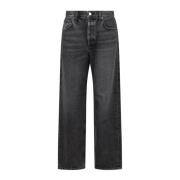 Agolde Lågmidjade Baggy Jeans Gray, Dam