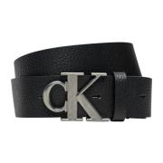 Calvin Klein Jeans Klassiskt läderbälte med spänne Black, Herr