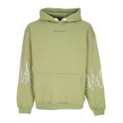 VISION OF SUPER Grön Flame Hoodie Lättvikts Sweatshirt Green, Herr