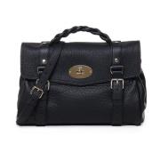 Mulberry Flätat Handtag Svart Läder Väska Black, Dam