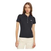 Guess Ekologisk Bomull Polo Regular Fit Stickad Blue, Dam