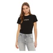 Guess Ekologisk bomull dam T-shirt Regular Fit Black, Dam