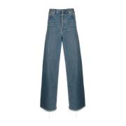 Gucci Blå Denim Jeans med Fransfinish Blue, Herr