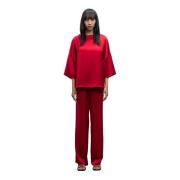 Ahlvar Gallery Teddy satin tee Red, Dam