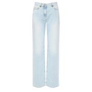 Elisabetta Franchi Blå Denim Palazzo Jeans med Juvel Detaljer Blue, Da...