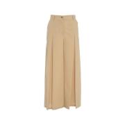 Ottod'Ame Beige Bomull Culottes Stiliga Byxor Beige, Dam