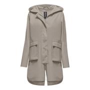 BomBoogie Parkas för kvinnor med huva i tekniskt tyg Beige, Dam