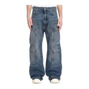 Rick Owens Dubbel Cargo Jeans Indigo Blue, Herr