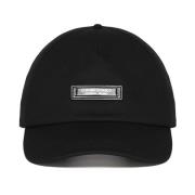 Moncler Svart Bomull Gabardin Canvas Hatt Black, Herr