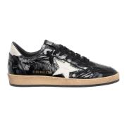 Golden Goose Vintage Distressed Lace-Up Sneakers Black, Herr