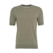 Paolo Pecora Grön Crew Neck T-shirt Snygg Green, Herr