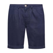 Peninsula Linne Bermuda Shorts Blue, Herr