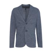 Harris Wharf London Blå Linneblandning Blazer Snygg Design Blue, Herr