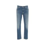 Closed Blå Straight Fit Jeans Med Distressed Look Blue, Herr