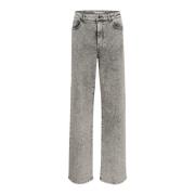 Gestuz Vintage Grey Wash Wide Leg Jeans Gray, Dam