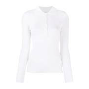 P.A.R.O.S.H. Stilig Panna Maglia Topp White, Dam