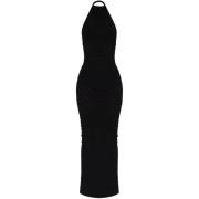 MISBHV Svart Halter Maxi Klänning Black, Dam