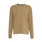 Paolo Pecora Brun Crew Neck Sweater Stickat Brown, Herr