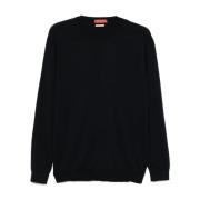 Daniele Fiesoli Navy Blue Crew Neck Sweater Blue, Herr